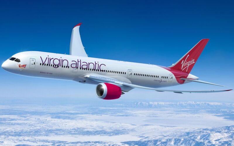 A Virgin Atlantic Boeing 787 Dreamliner aircraft flying