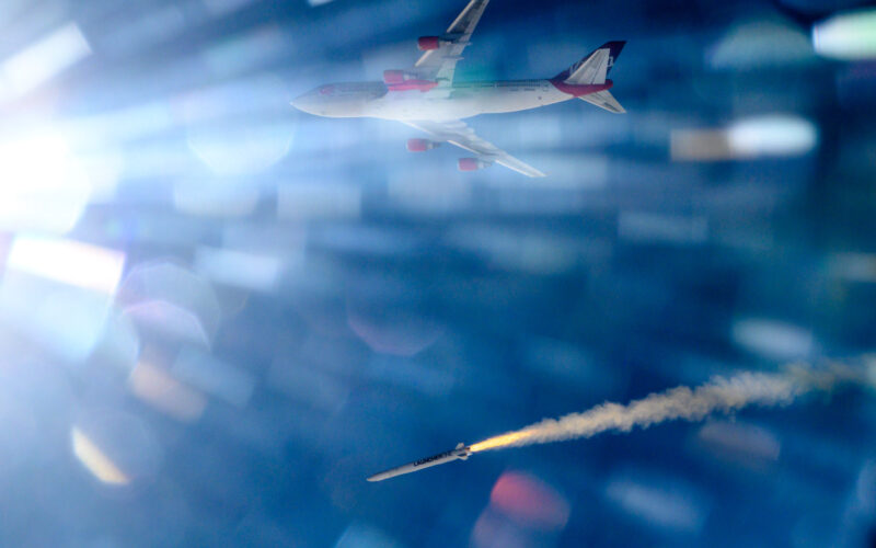 Virgin Orbit Cosmic Girl launching a rocket