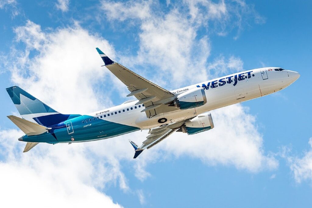 WestJet Airlines Boeing 737 MAX 8 at Calgary International Airport