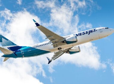 WestJet Airlines Boeing 737 MAX 8 at Calgary International Airport