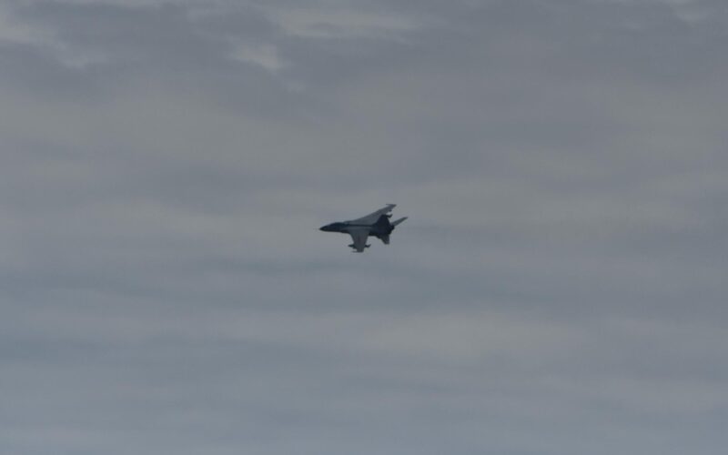 Xi'an JH-7 Flounder two-seater ground attack aircraft harassing Dutch frigate