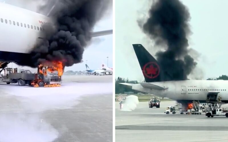 air canada fire damage