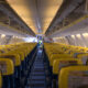 Ryanair Jet airplanes interior empty view