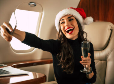 Christmas inside the plane