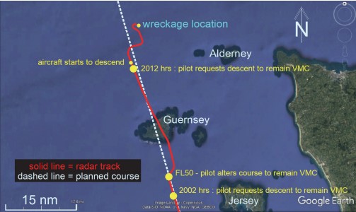 Sala crash flight route