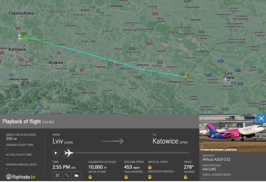 Wizz Air flight out of Ukraine September 13