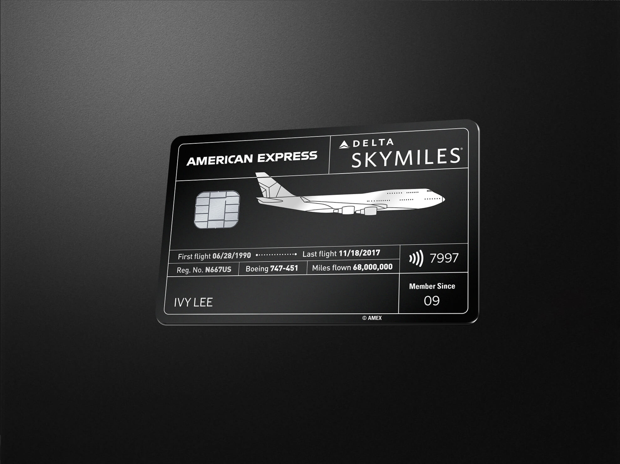 Limited edition Boeing 747 card design