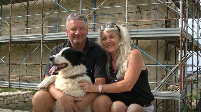 Lynn Hood, partner Steve and Button in Abruzzo