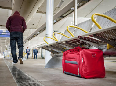 man with suspicious bag