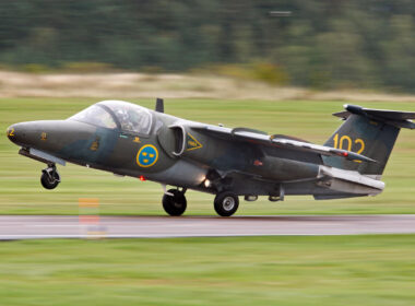 Linkˆping,,Sweden-,31,August,2007:,Flight,Demonstration,,With,Saab,Sk60,