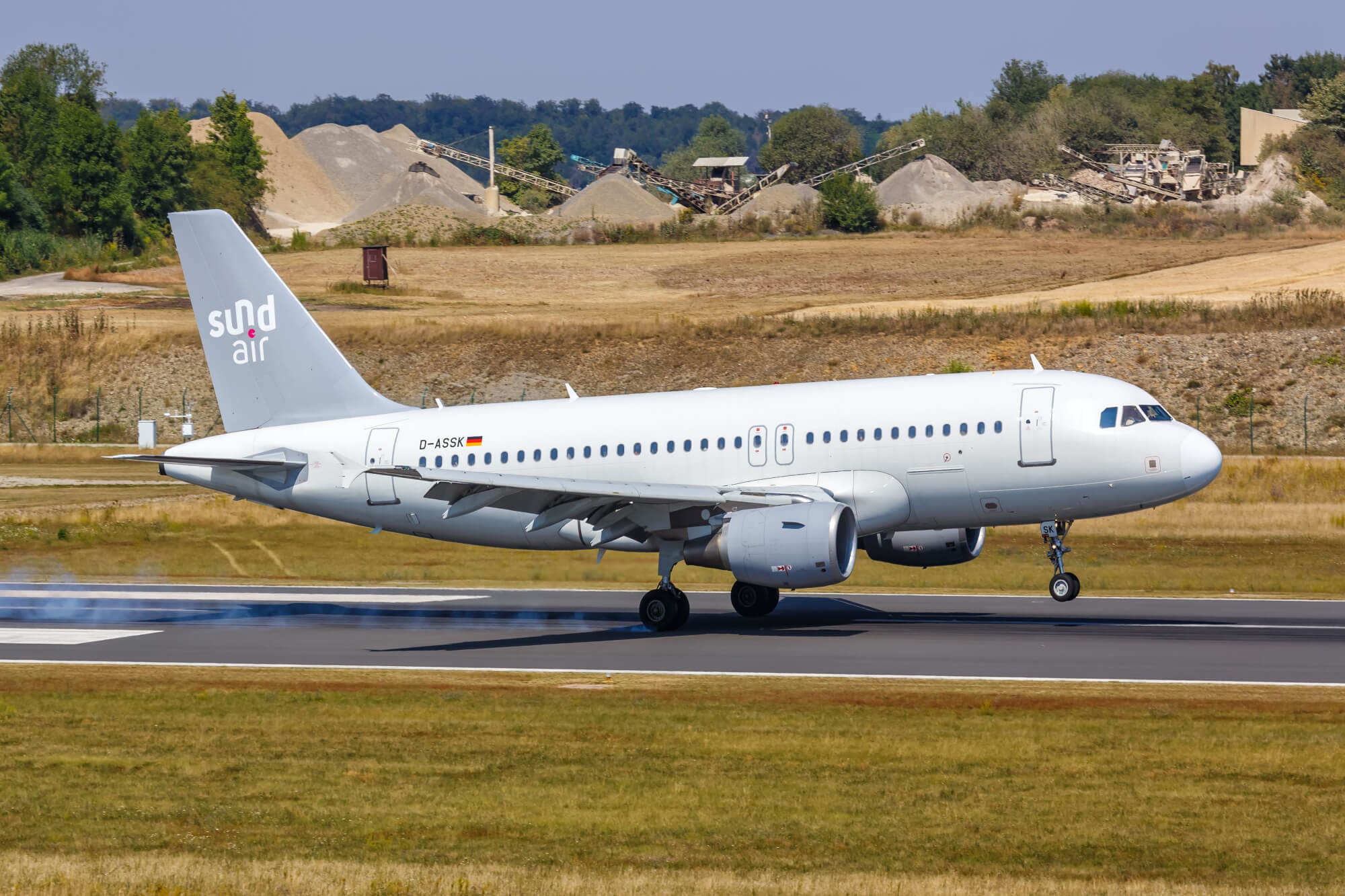 sundair aircraft landing at Kassel Calden airport