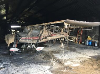 suspected arson hangar fire