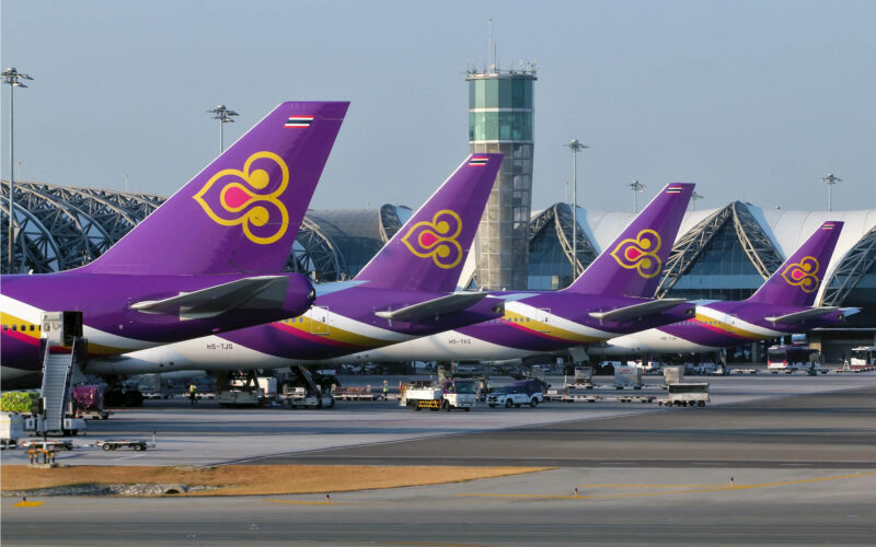 hai Airways airplanes tails in Suvarnabhumi International Airport