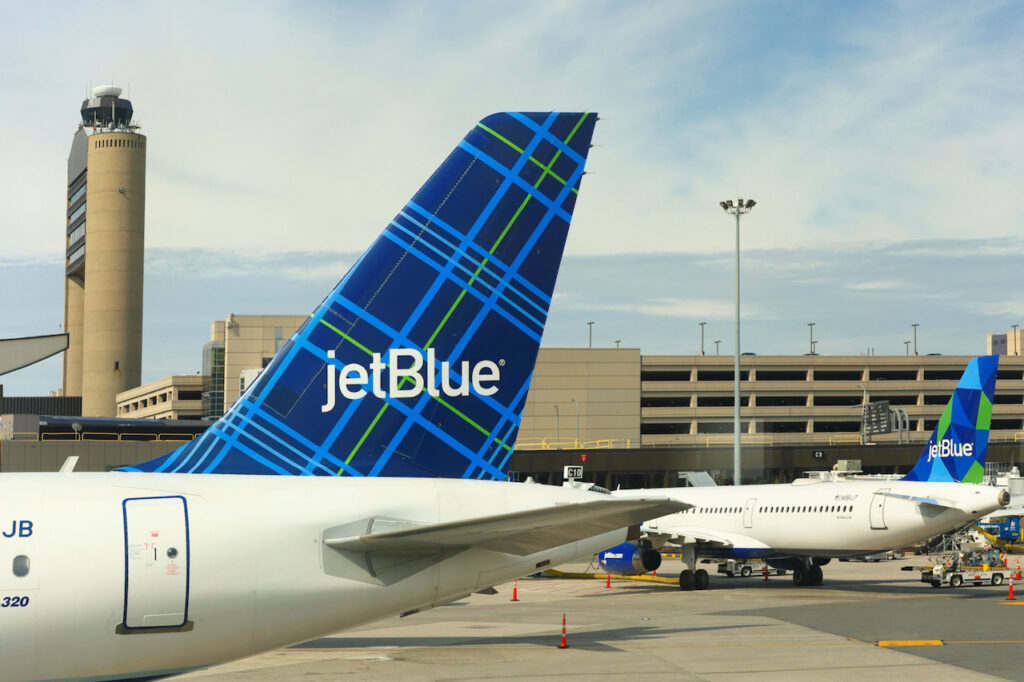 two jetblue aircraft