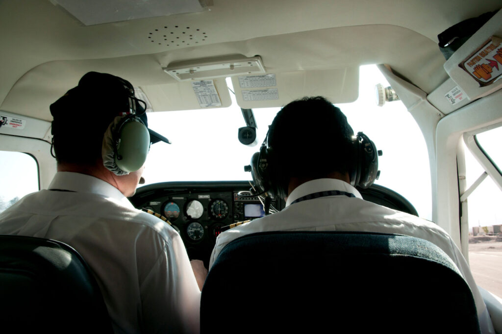 two pilots charter plane