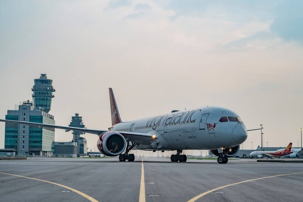 Virgin Atlantic Boeing 787 in Hong Kong